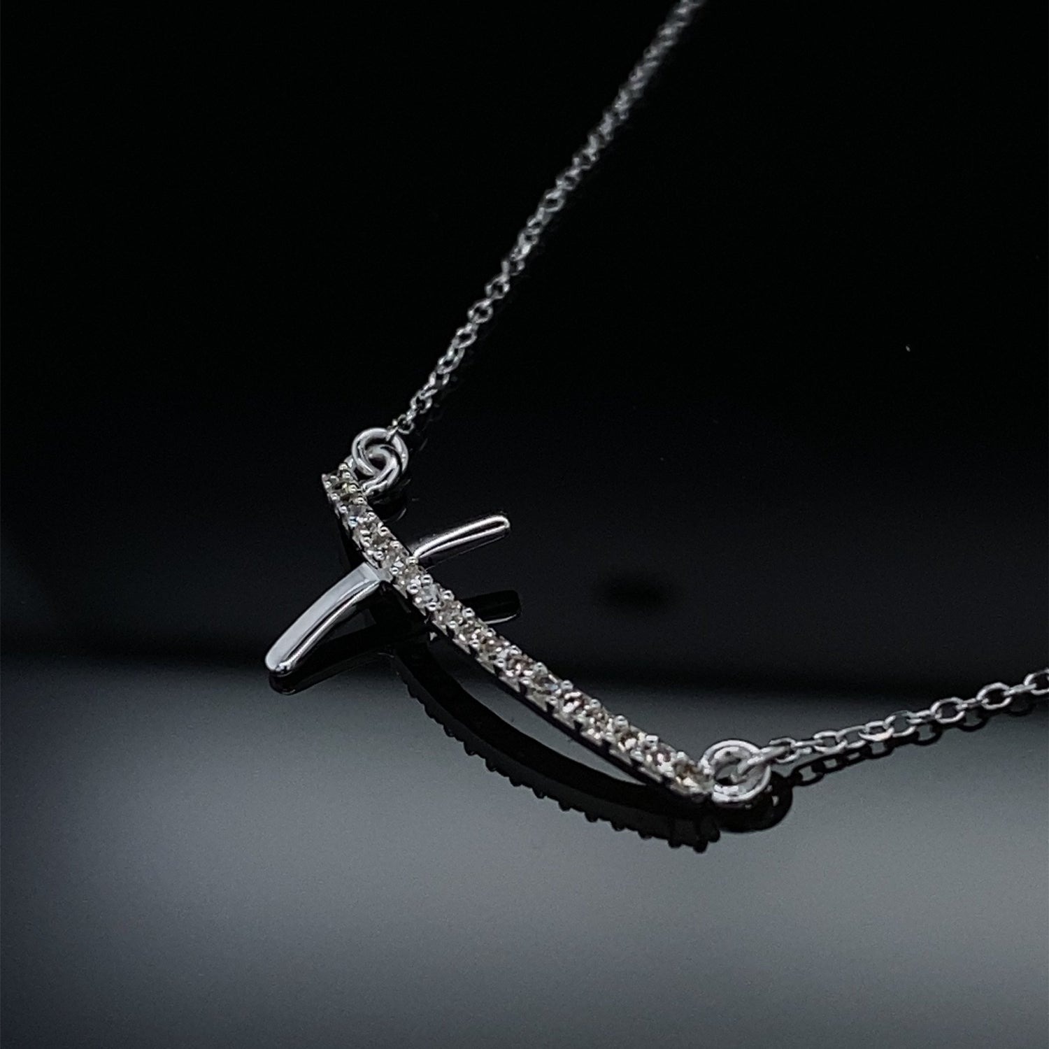 Diamond Take Up Your Cross Gold Necklace