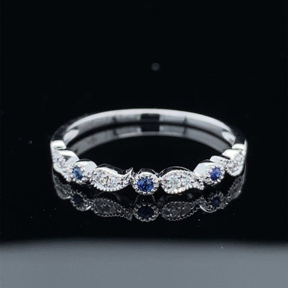 Paisley and Dot Diamond and Sapphire Band