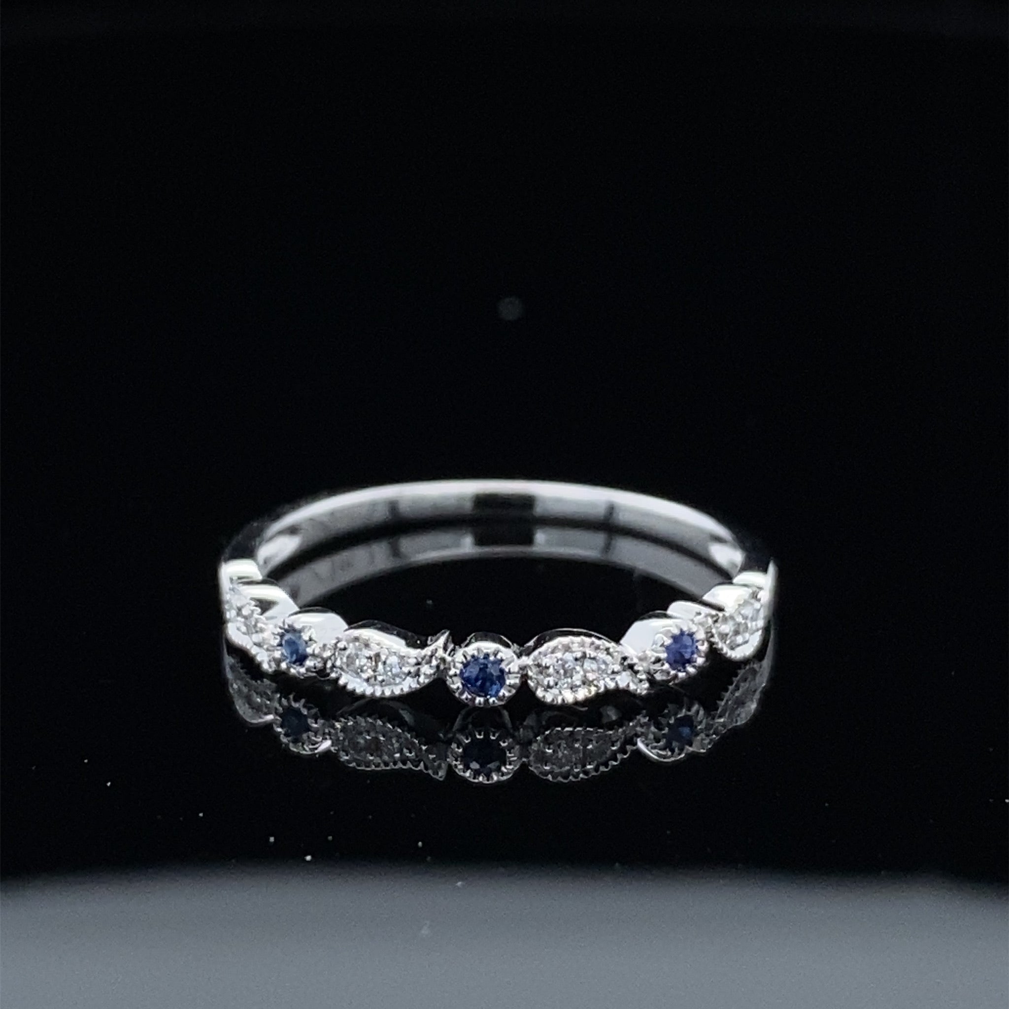 Paisley and Dot Diamond and Sapphire Band