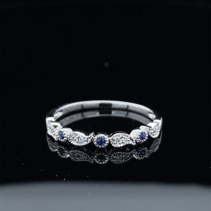 Paisley and Dot Diamond and Sapphire Band