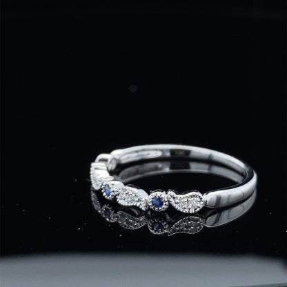 Paisley and Dot Diamond and Sapphire Band