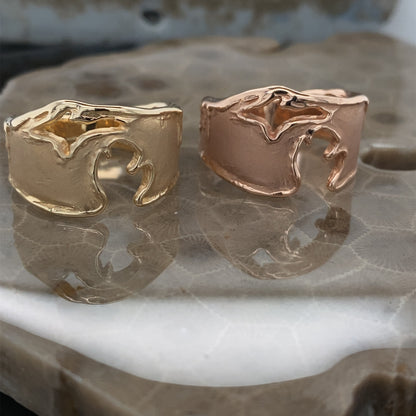 Rustic Michigan Coastline Ring in Rose Gold