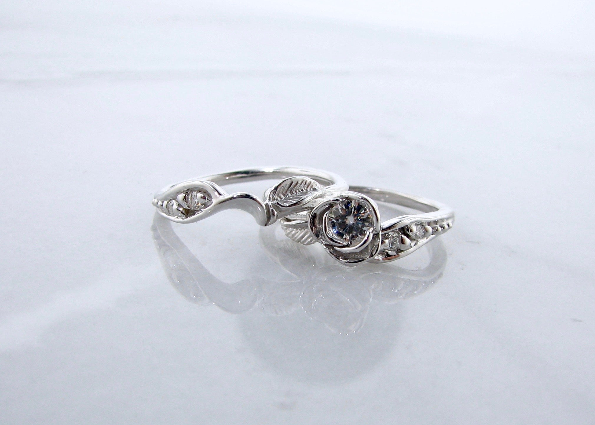 prize-tea-rose-wedding-ring-set-silver-moissanite-wexford-jewelers