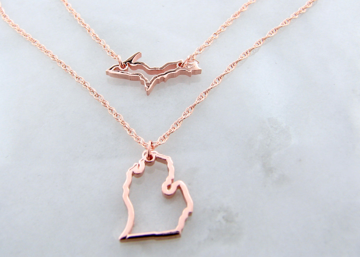 rose-gold-14K-michigan-layered-necklace-wexford-jewelers