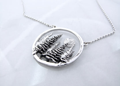 antique-silver-pine-tree-forest-moon-pendant-wexford-jewelers