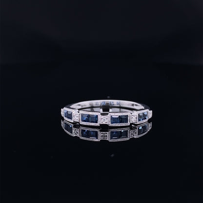 Orient Express Accented Gemstone White Gold Band