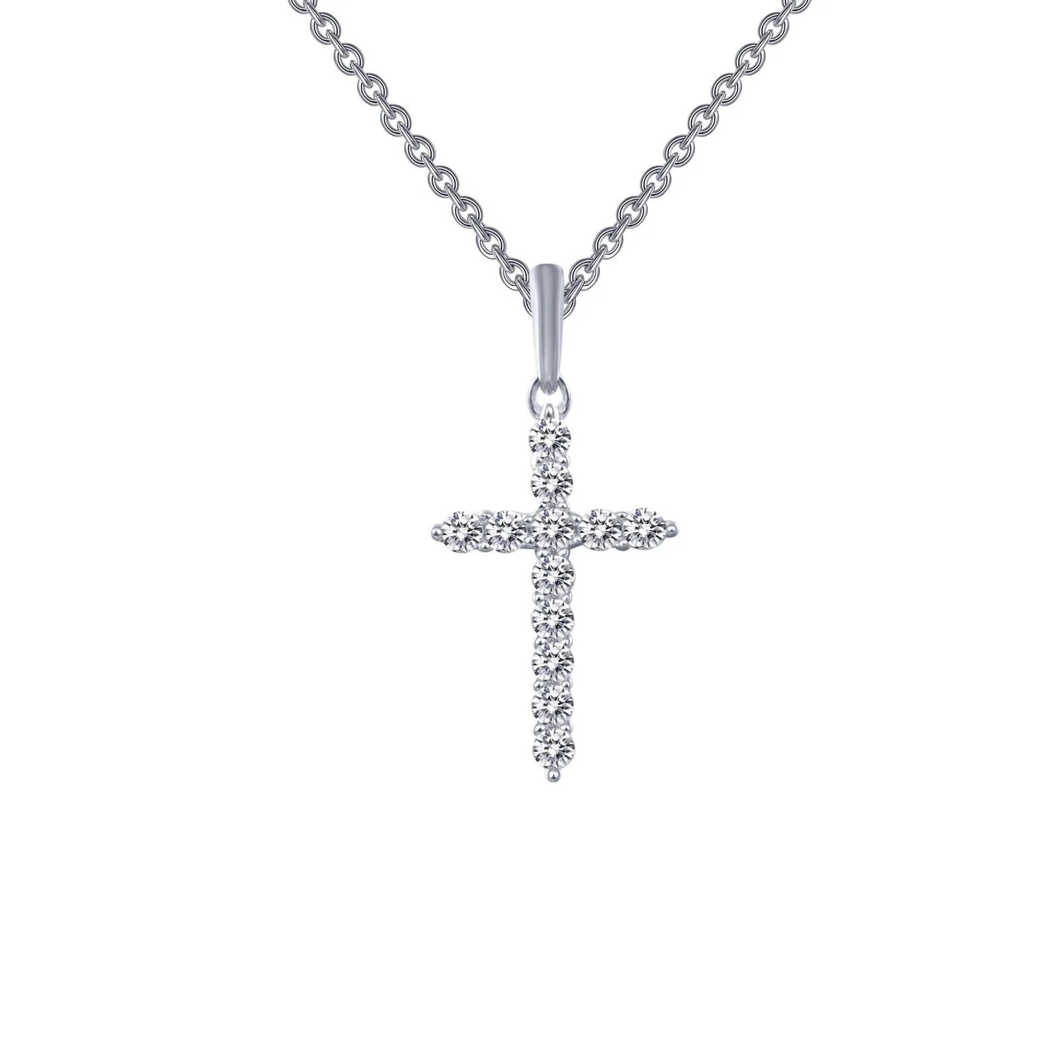 Sparkling Silver Cross Necklace