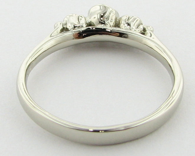 White Gold Band, Three Dainty Roses