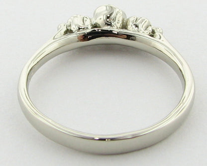 White Gold Band, Three Dainty Roses