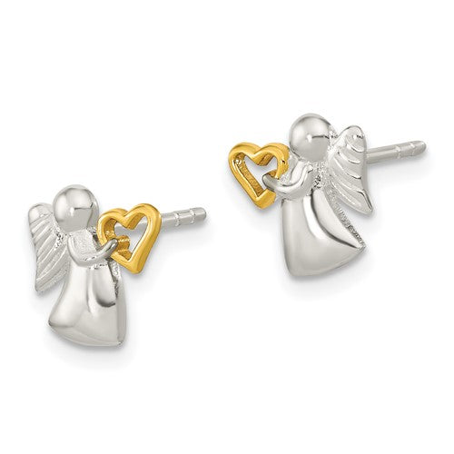 Silver Angel Earring Studs