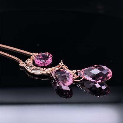 Rose Gold Pink Moon Swarovski Pendant