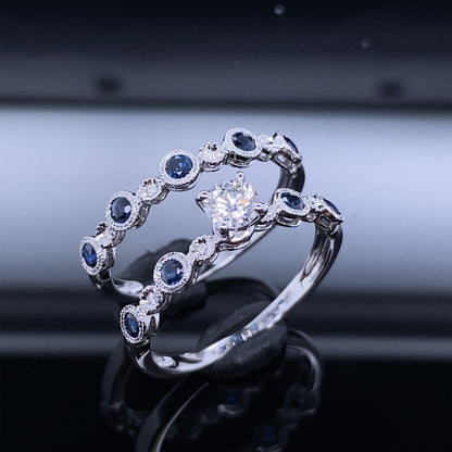 Crown Jewels Sapphire Studded Diamond Engagement Set