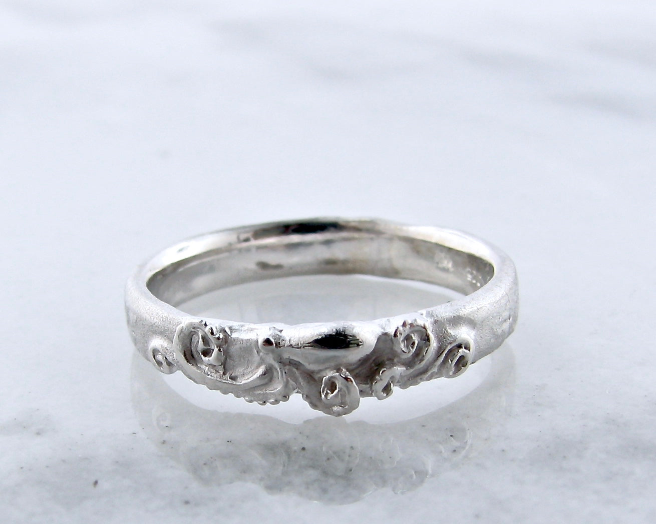 Silver Octopus Ring, Slender Seafloor Band