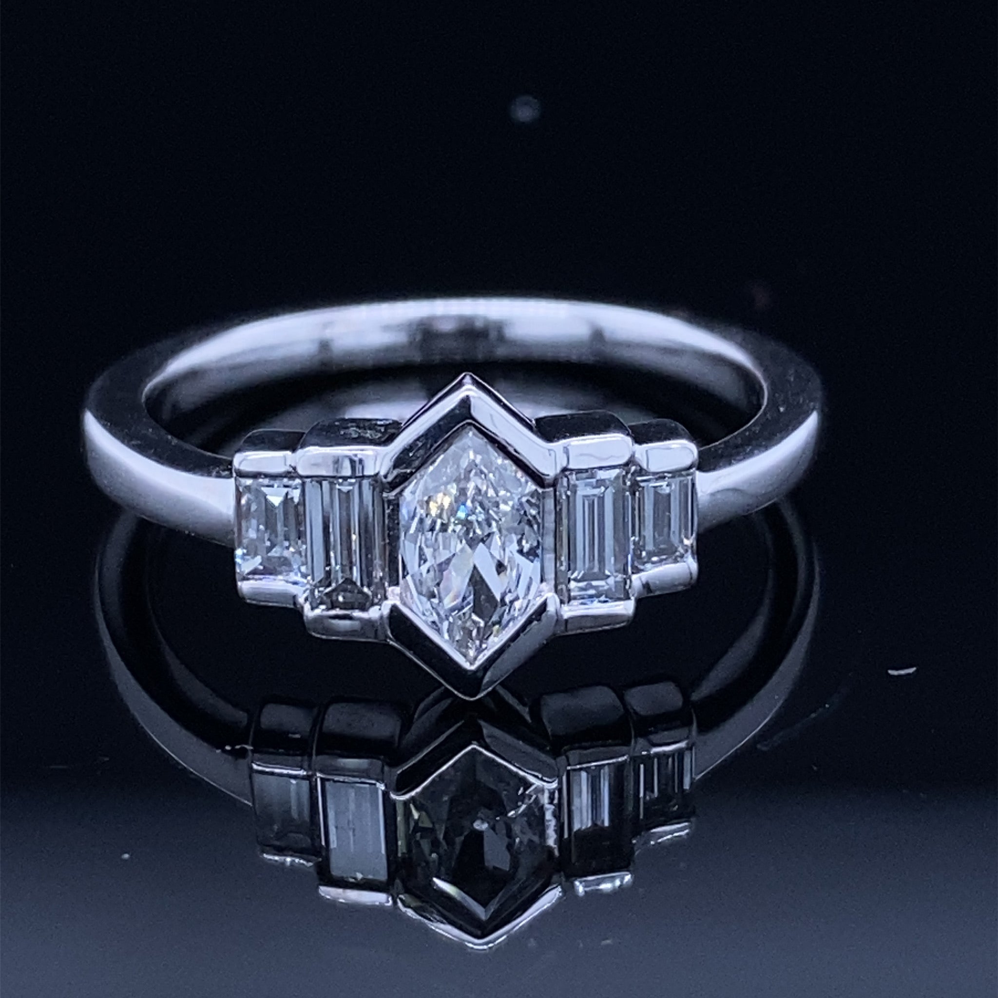 Royal Duchess Cut and Baguette Diamond Ring