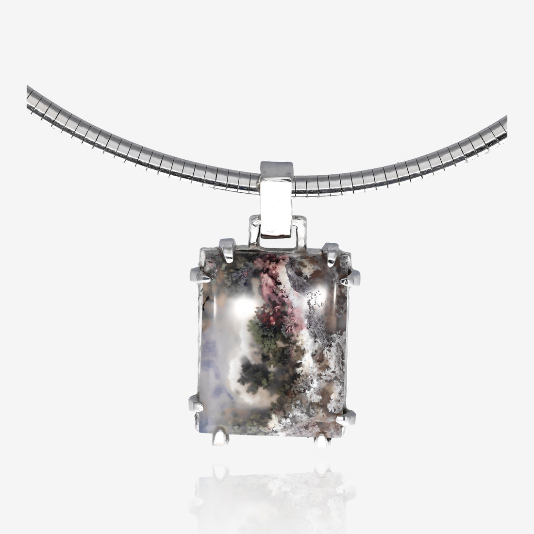 Portrait of a Desert Moss Agate Pendant