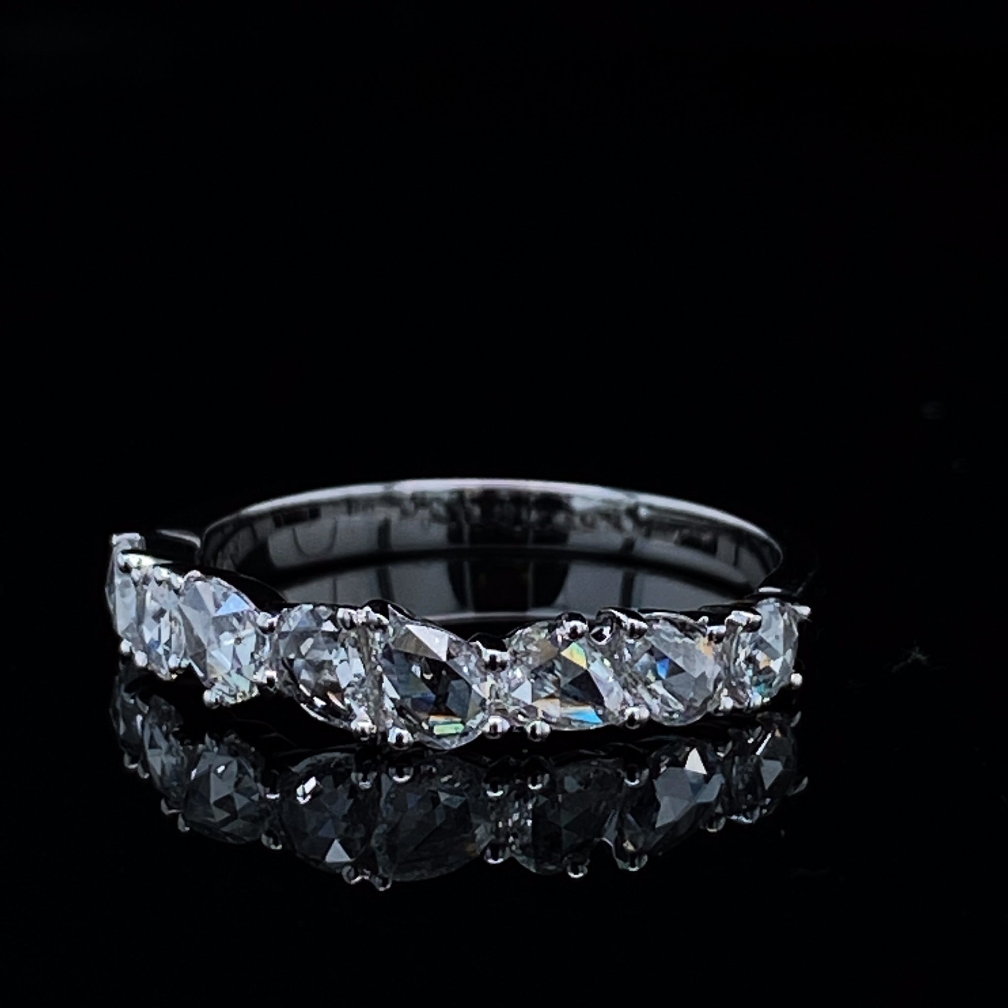 0.66ct TDW Rose Cut Dia 14K White Gold Ring