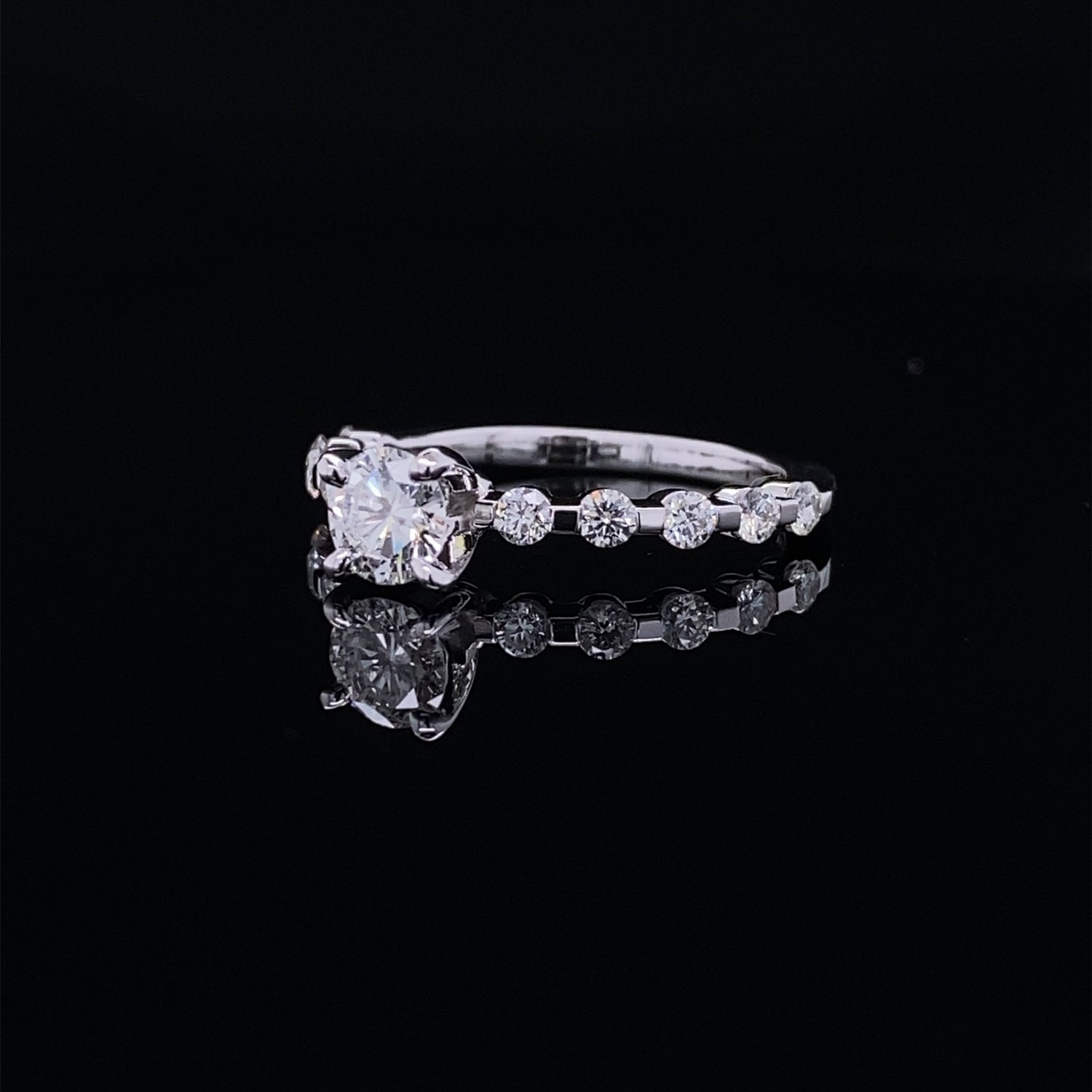 Floating Diamonds Bridal Engagement Ring