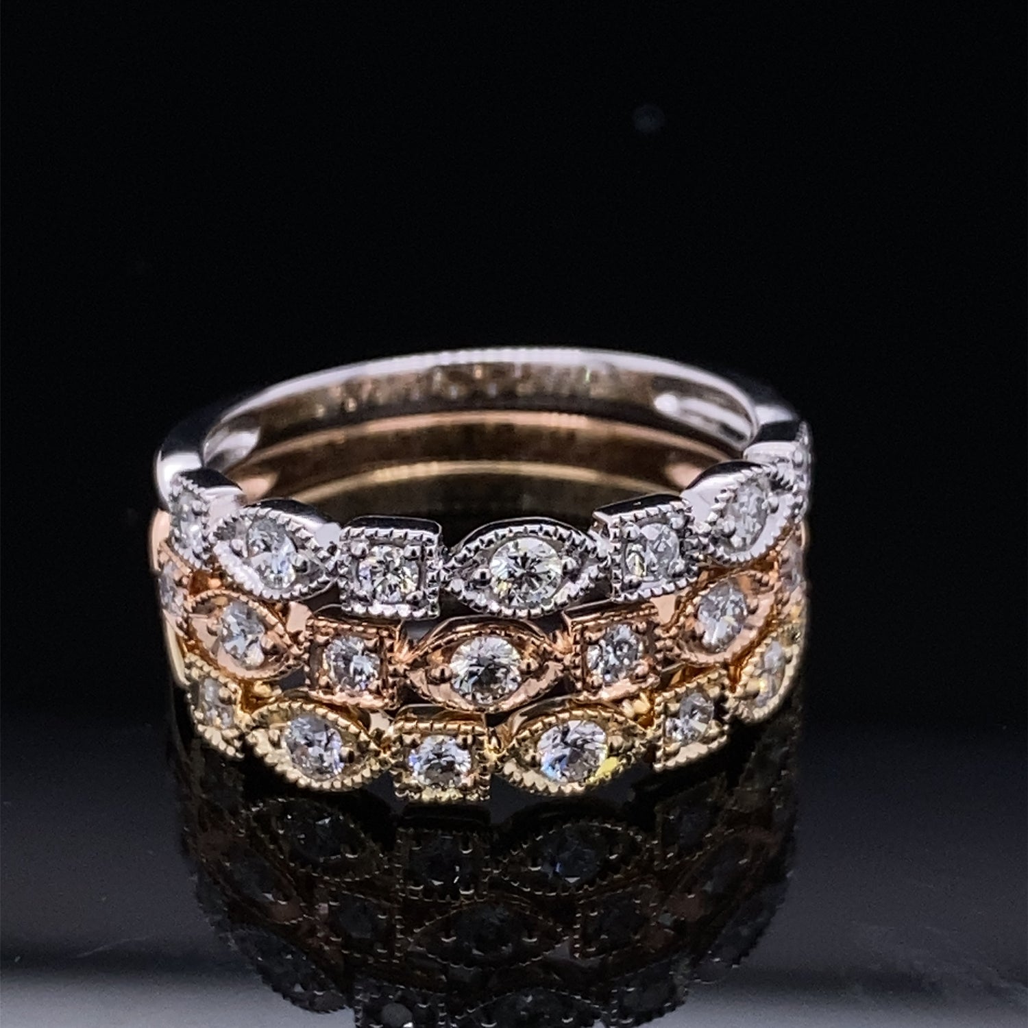 Timeless Allure Vintage Style Stacking Diamond Band