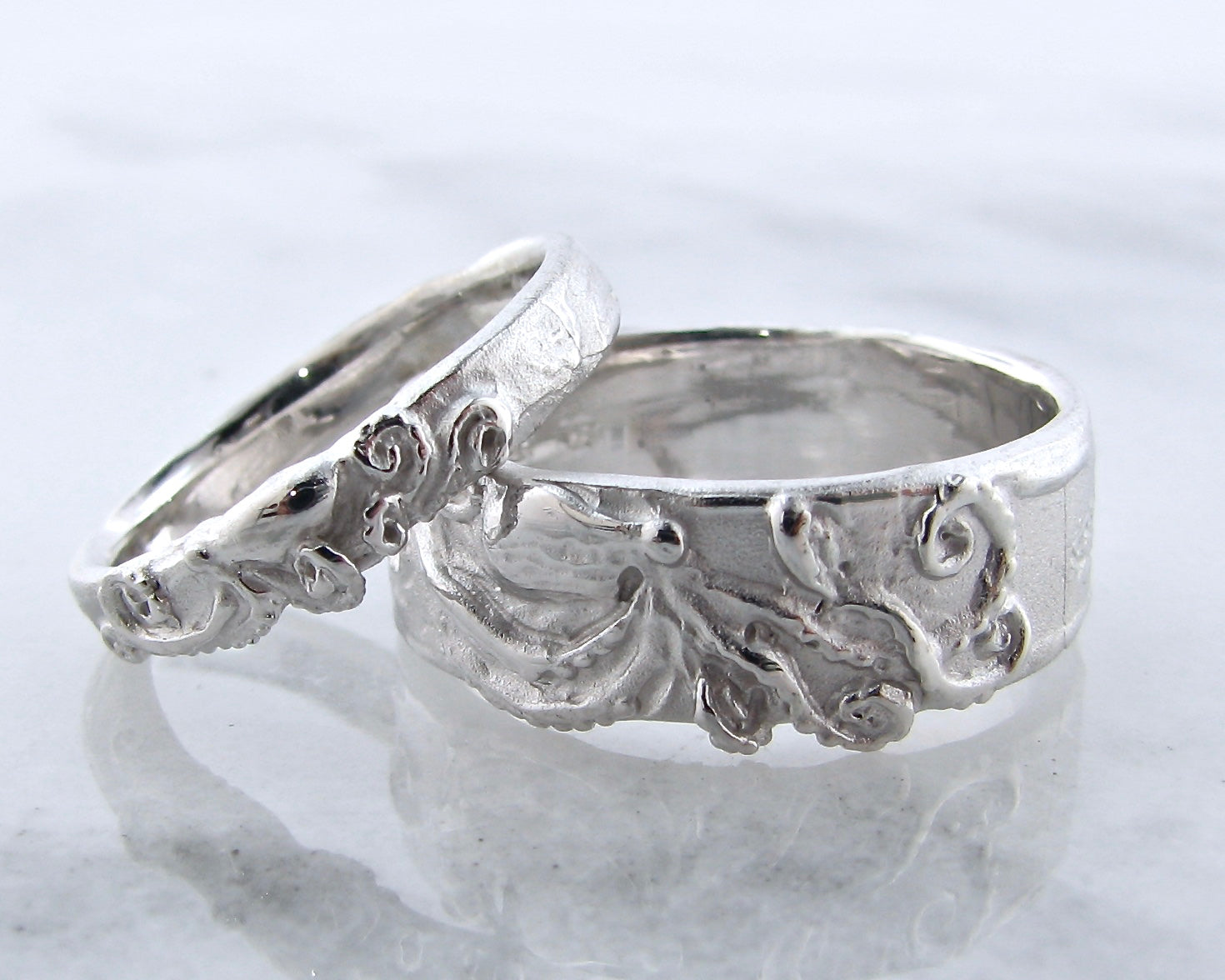 Silver Octopus Ring, Slender Seafloor Band