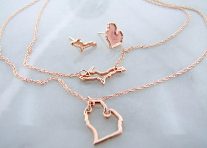 Michigan Rose Gold Layered Necklace