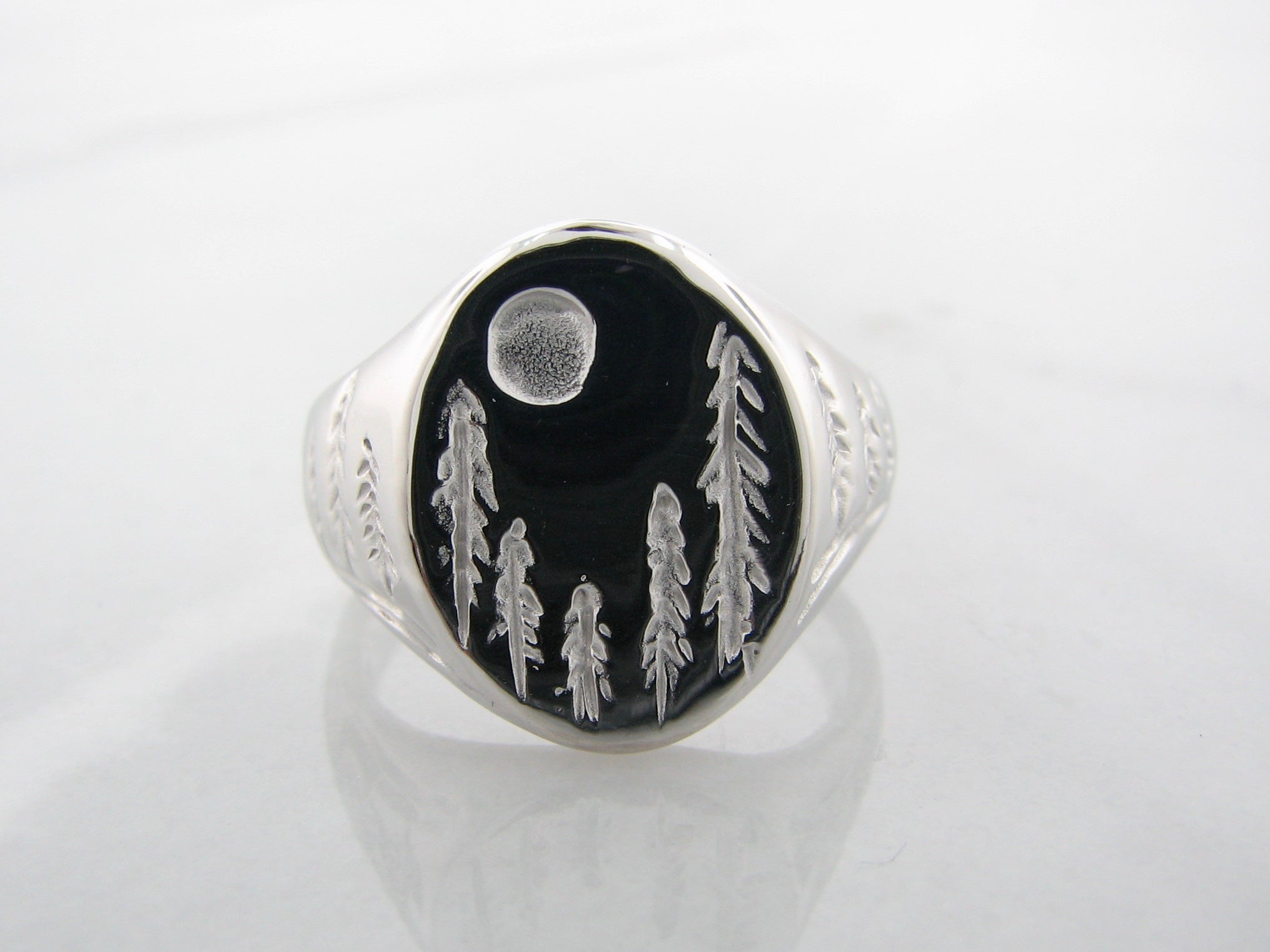 Silver Signet Ring, Forest