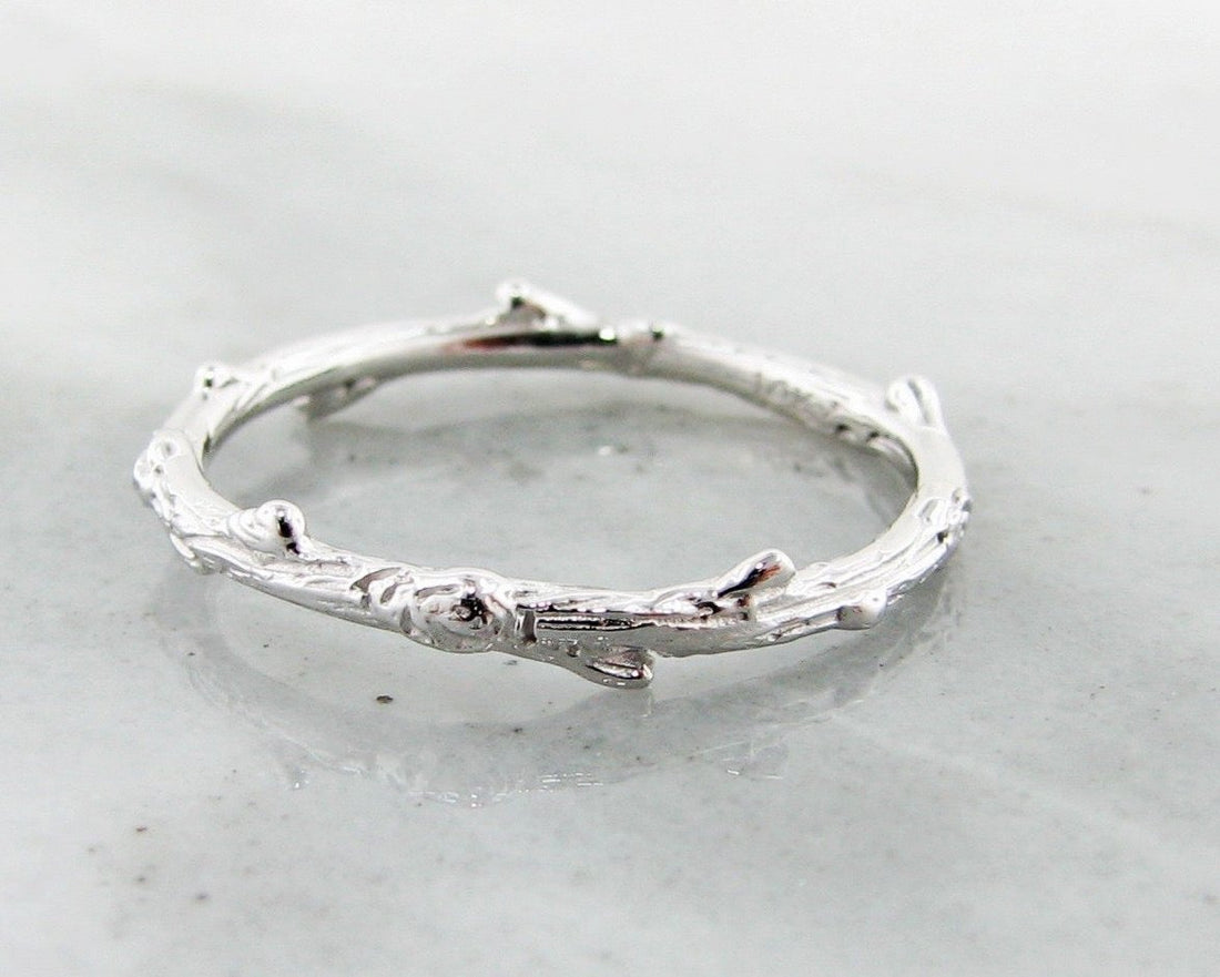 White Gold Twig Band