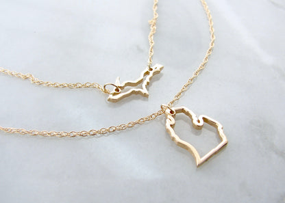 Michigan Yellow Gold Layered Necklace