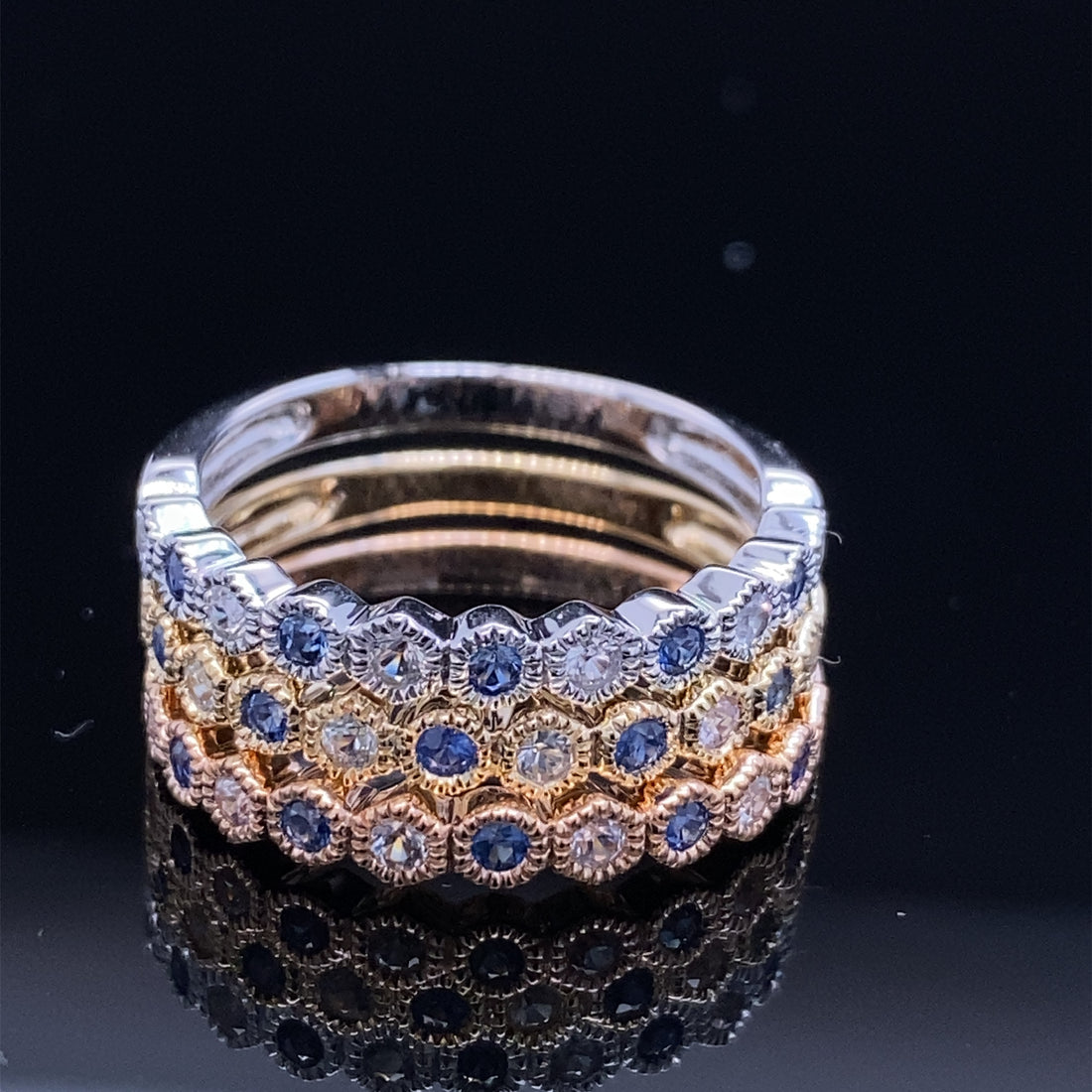 French Blue & White Sapphire Band
