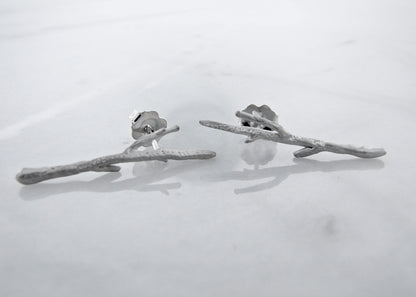 Silver Earrings, Twig