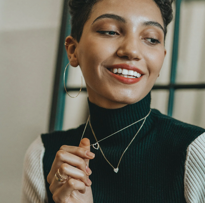 ELSIE | Diamond Pave Heart Necklace