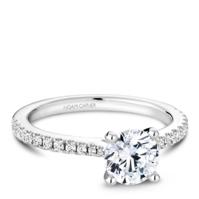 Noam Carver Diamond Accented Cathedral Semi-mount Bridal