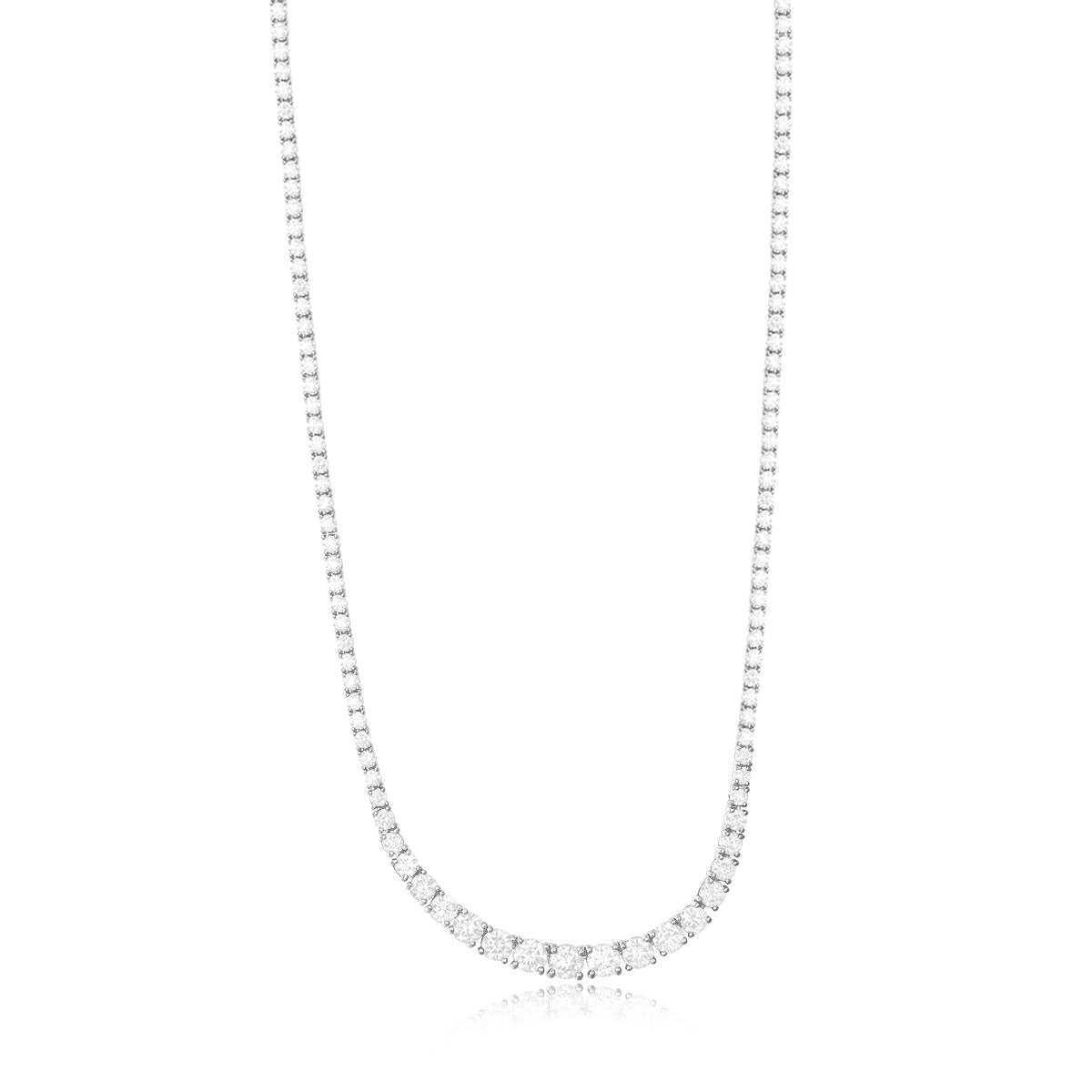 7.81ct Naturally Brilliant Graduated Diamond Tennis Necklace