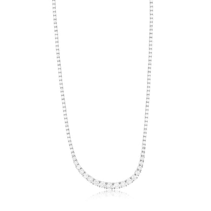 7.81ct Naturally Brilliant Graduated Diamond Tennis Necklace