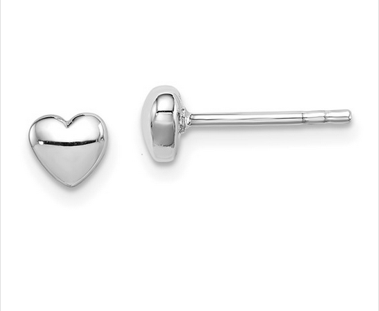 Full Heart Sterling Studs