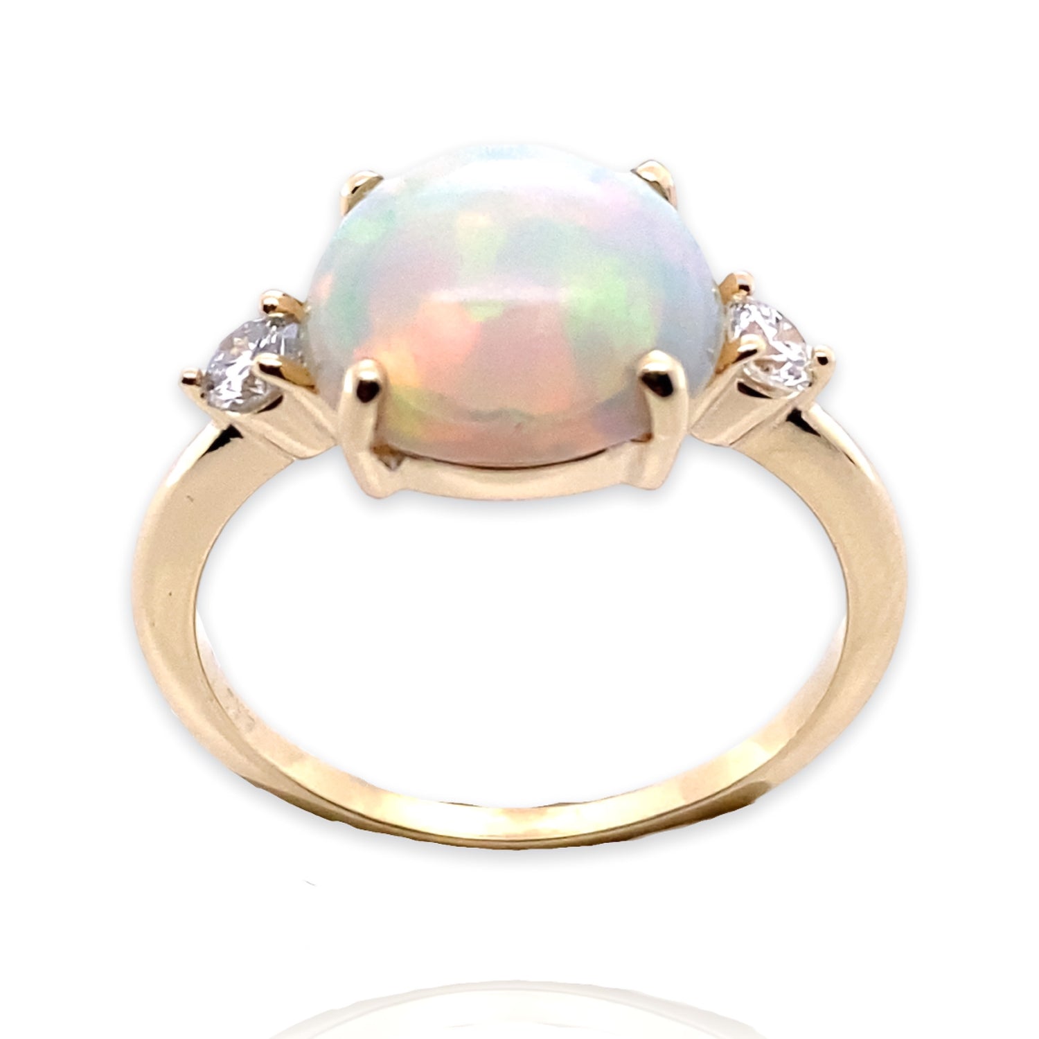 Brilliant Fire Ethiopian Opal and Diamond Ring