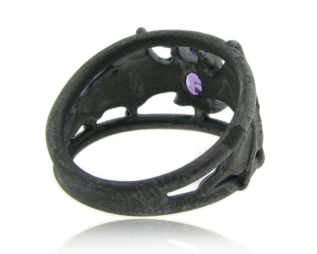 Ameythst Black Silver, Bat Ring