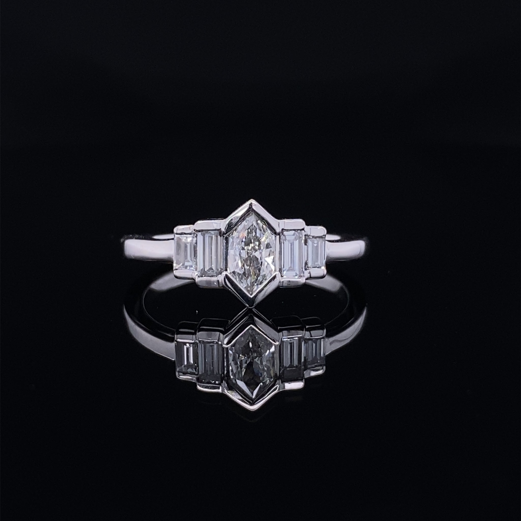 Royal Duchess Cut and Baguette Diamond Ring