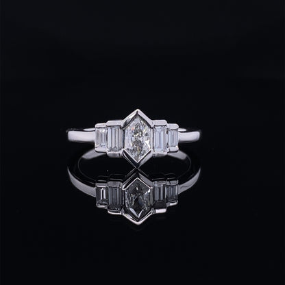 Royal Duchess Cut and Baguette Diamond Ring