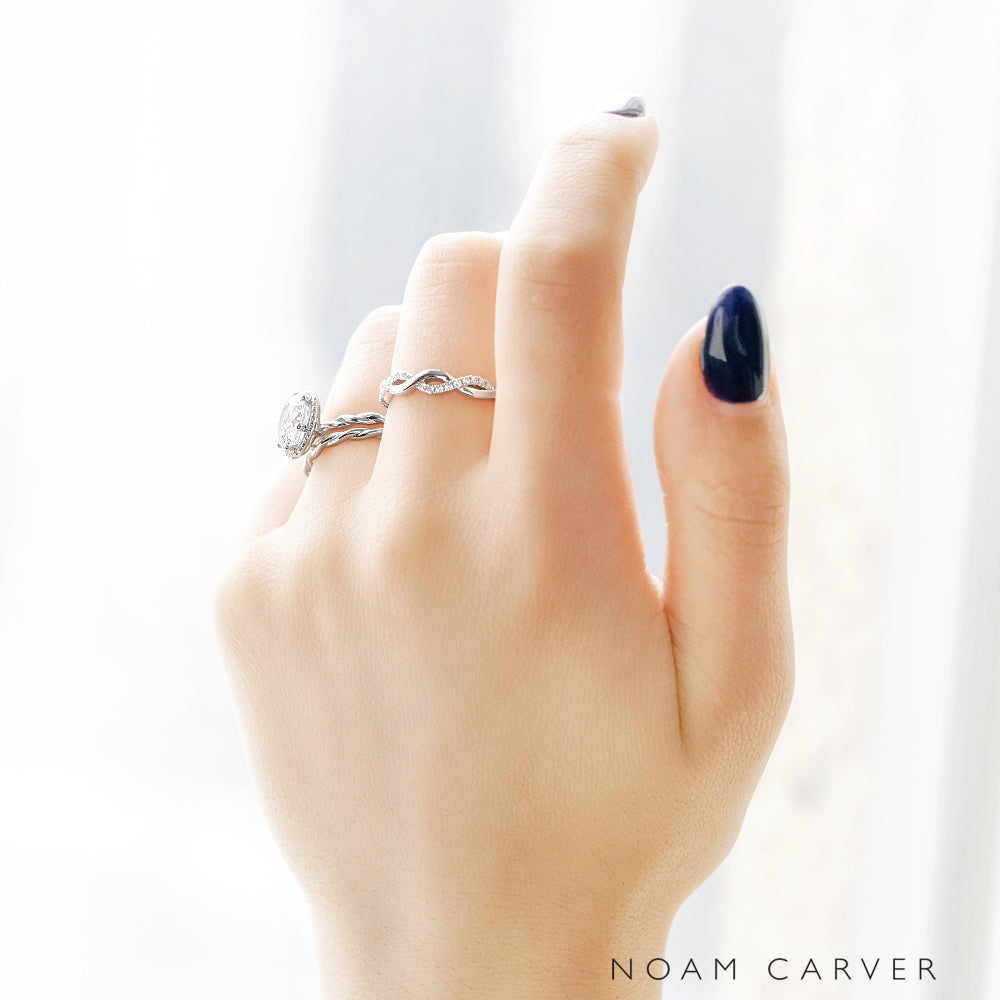 Noam Carver White Gold Twist Semi-mount Bridal