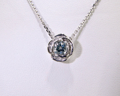 Silver Aquamarine March Birthstone Necklace, Rose Slider