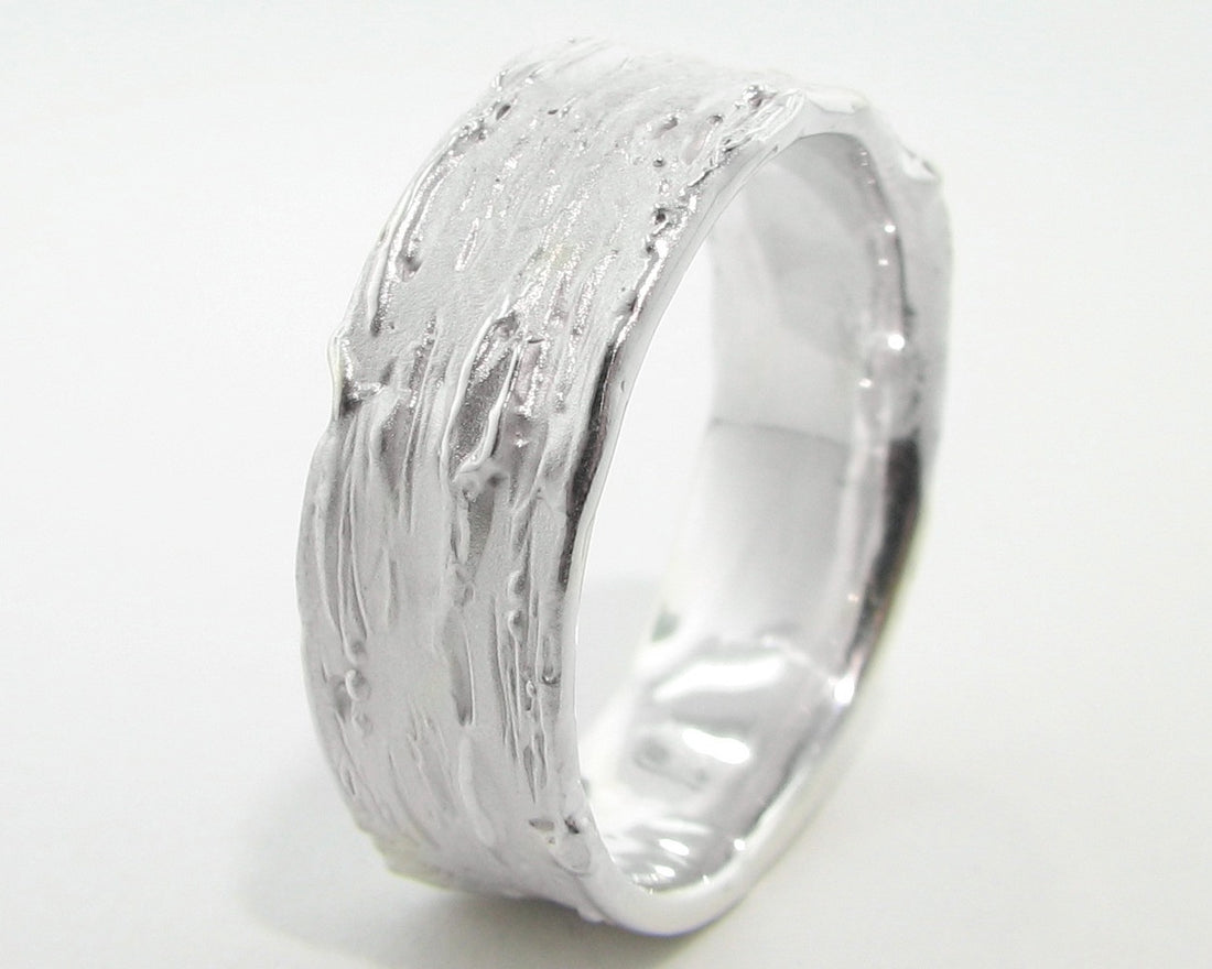 Silver Ring, Wide Birch Band