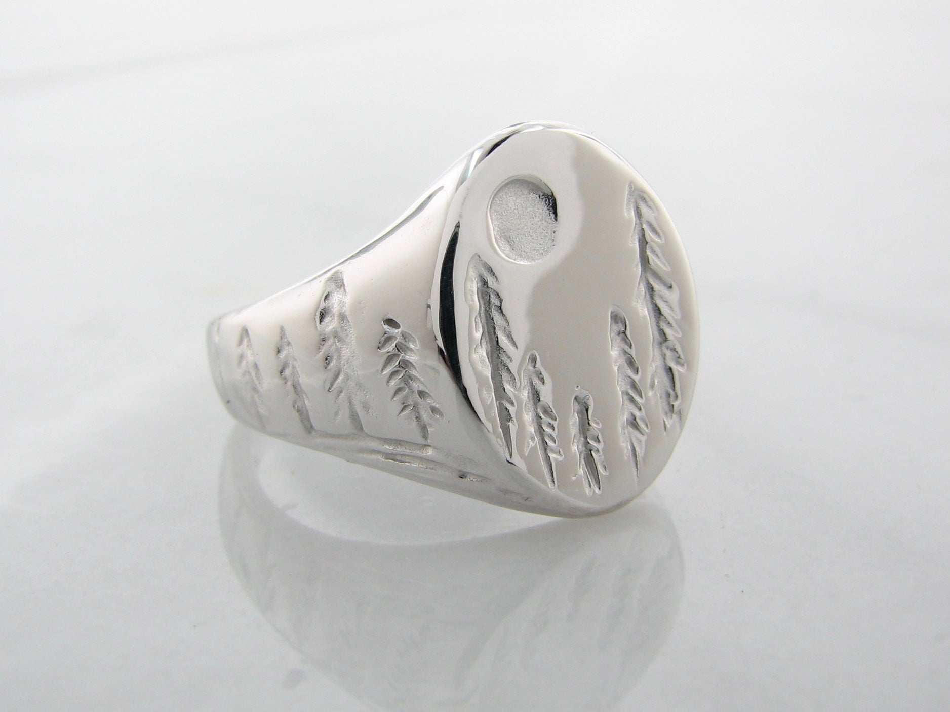 Silver Signet Ring, Forest