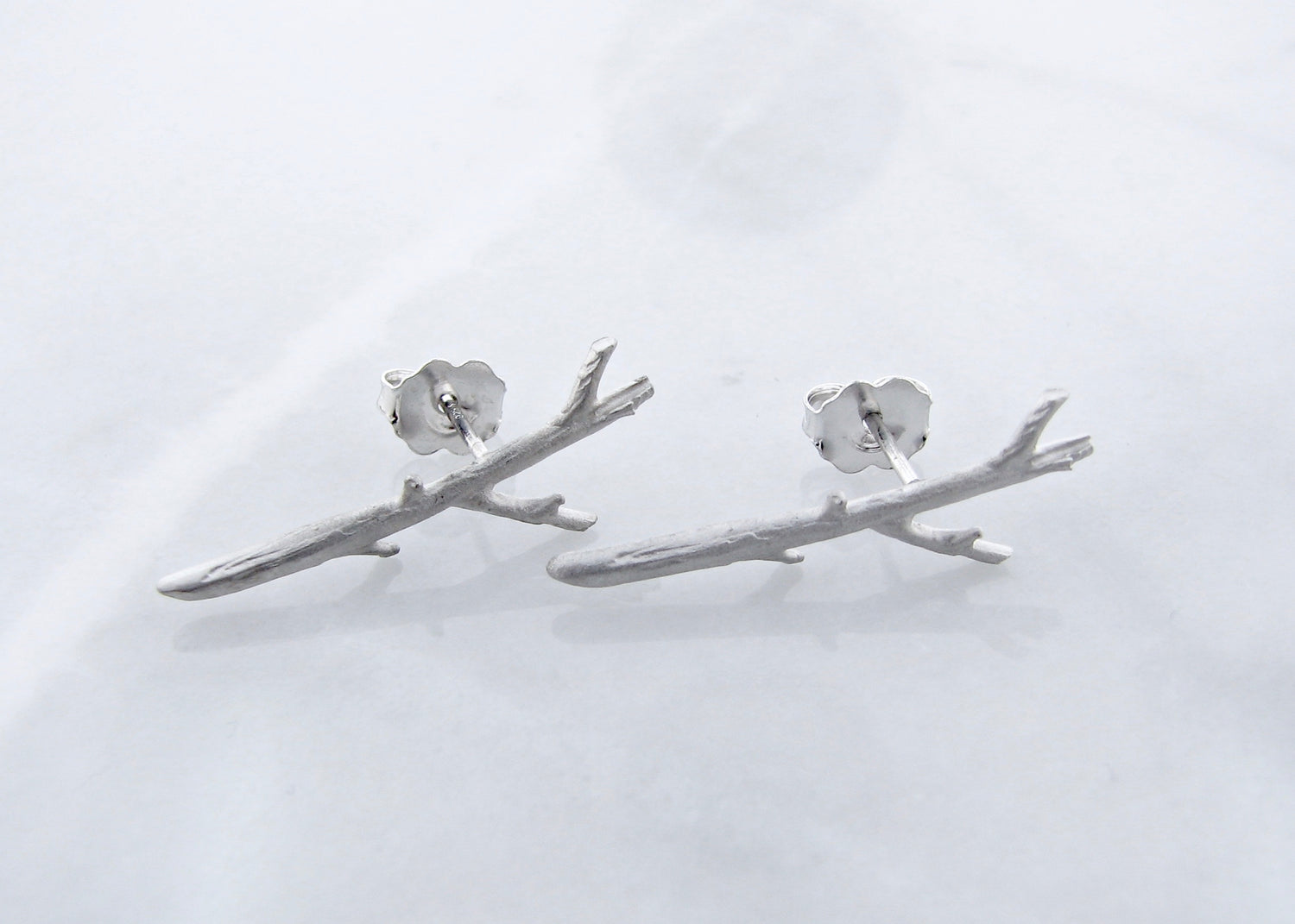 Silver Earrings, Twig