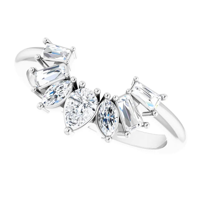 Pear and Baguette Radiance Diamond Contour Band