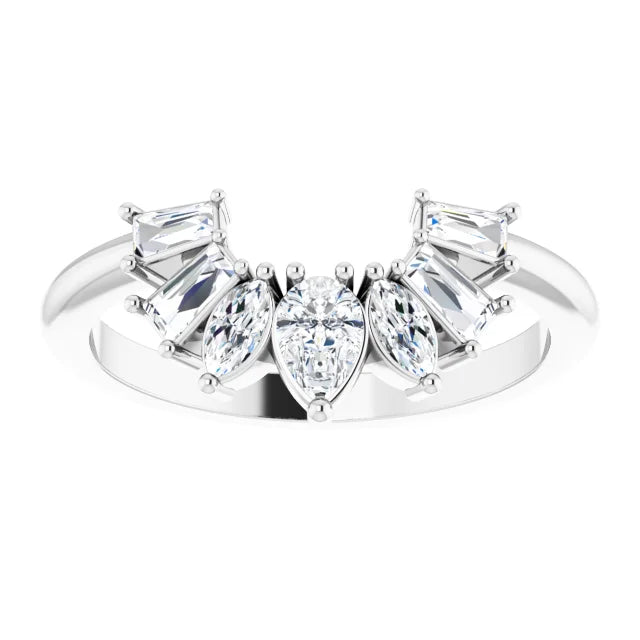 Pear and Baguette Radiance Diamond Contour Band