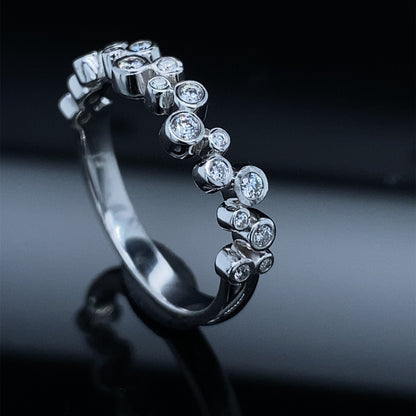 .20ct Diamond Band White Gold Bubble Ring