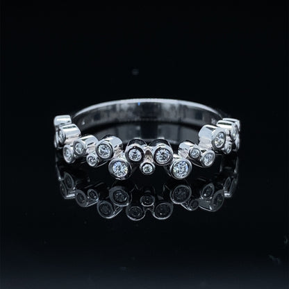 .20ct Diamond Band White Gold Bubble Ring