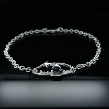 Great Lakes Michigan Silver Bracelet