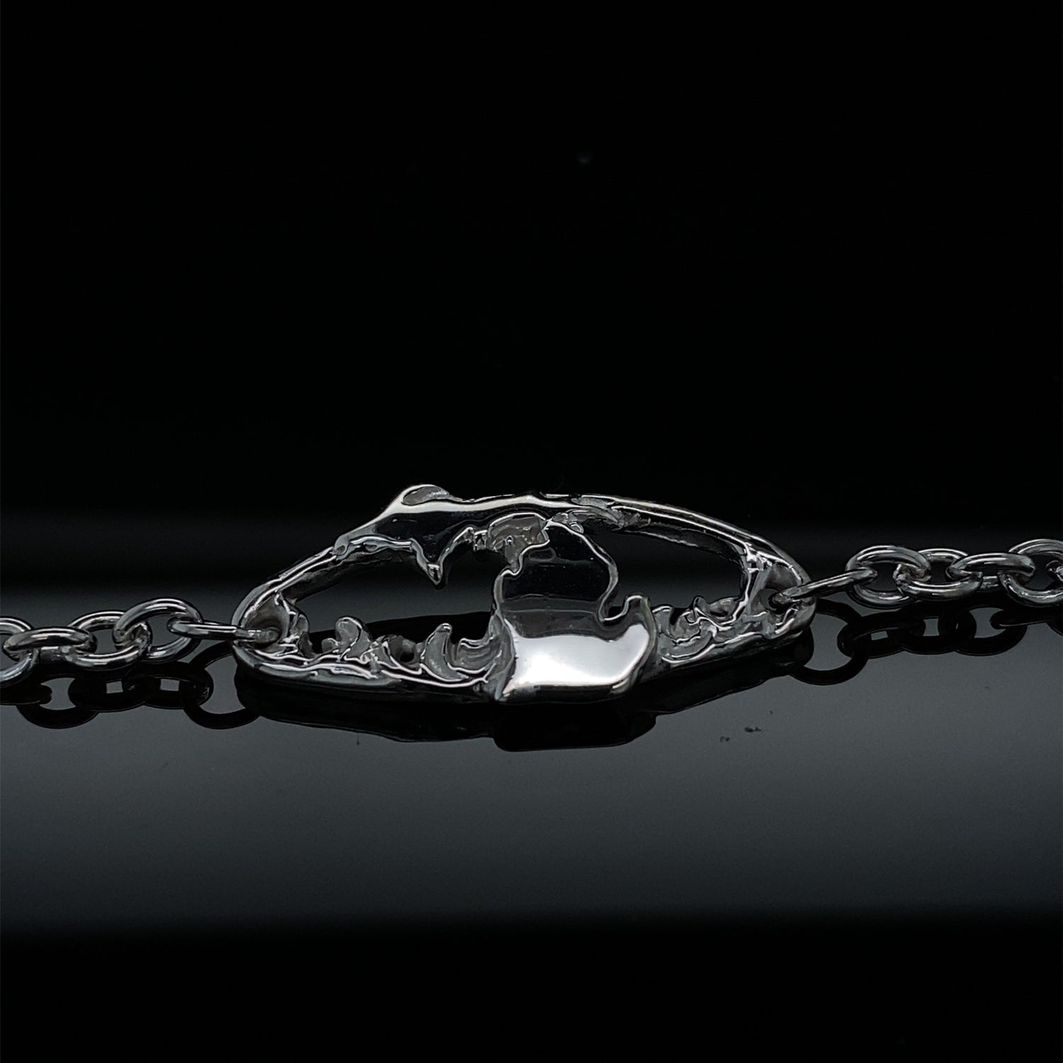 Great Lakes Michigan Silver Bracelet