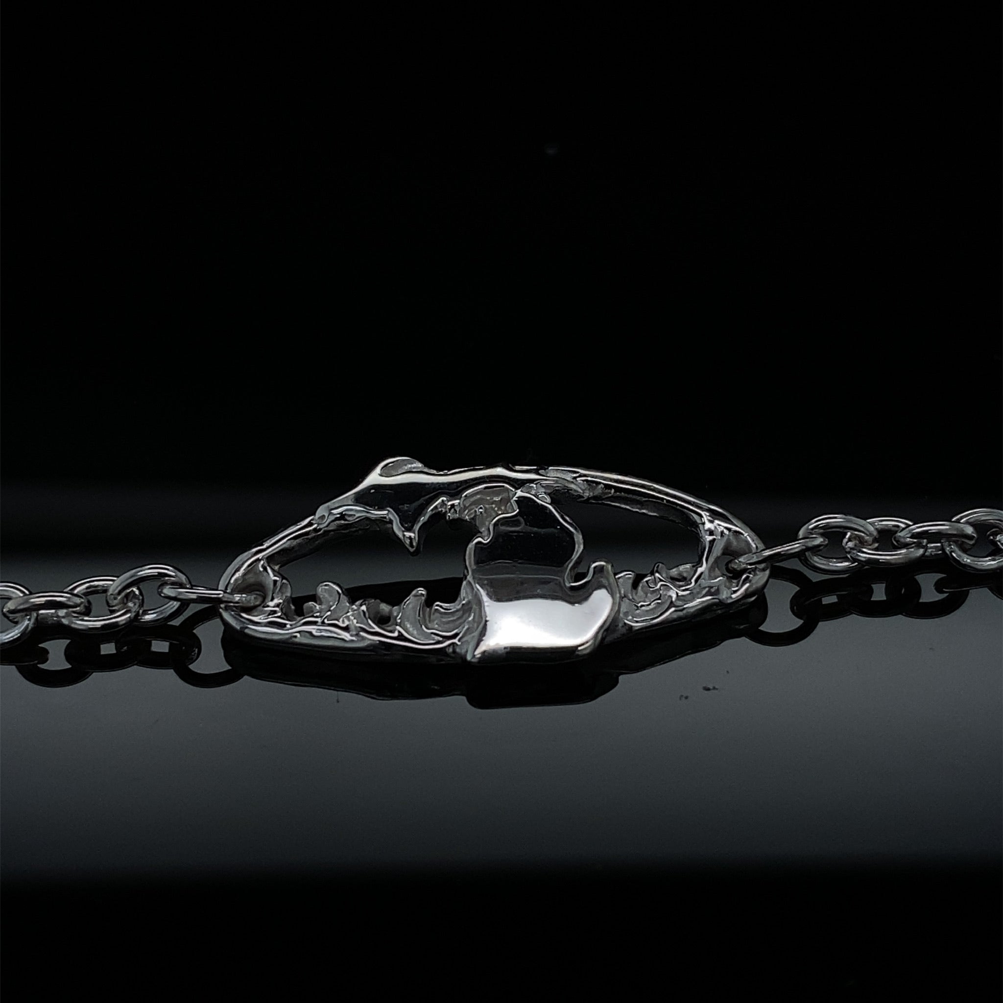 Great Lakes Michigan Silver Bracelet